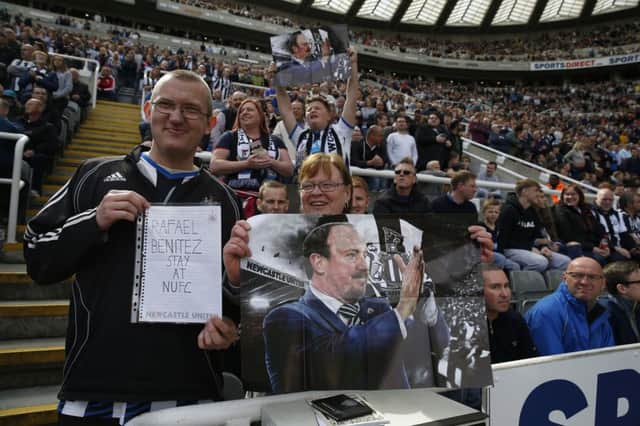 Newcastle United fans show their support for Rafael Benitez
