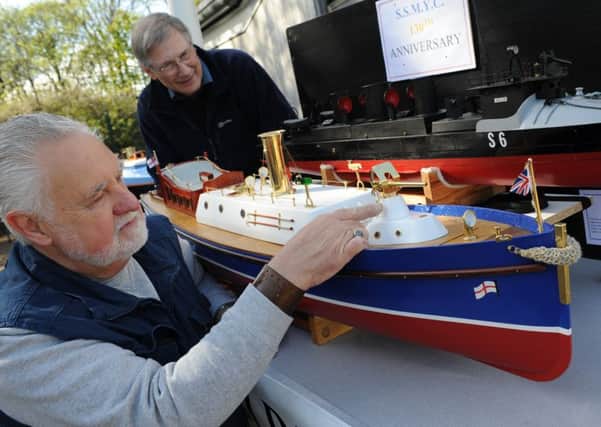 South Shields Model Yacht Club's treasurer John Nielson, left, and vice chairman Bob Kirtley with two new boats built to celebrate their 130th anniversary at the South Marine Park.