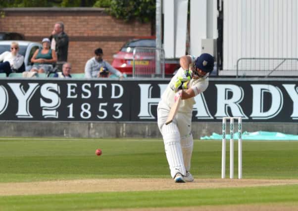Scott Borthwick bats towards his century today. Picture by Stu Norton