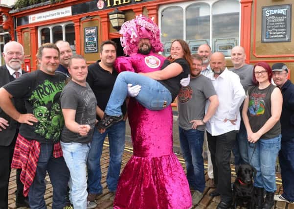 Big Pink Dress fundraiser Colin Burgin-Plews, with Steamboat manager Kath Brain, is hosting a charity fashion show