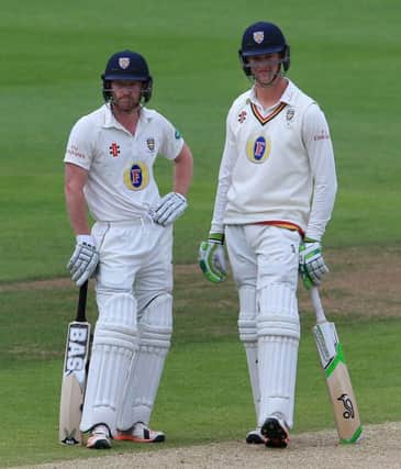 Paul Collingwood and Keaton Jennings during their century stand