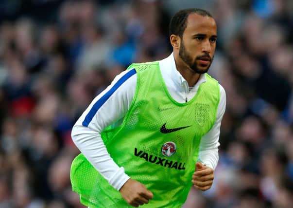Andros Townsend warms up on England duty against Turkey last weekend
