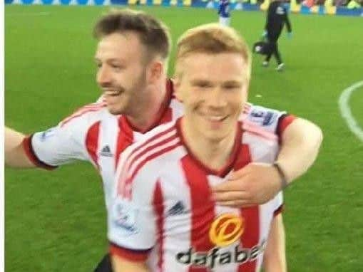 Alan Appleby with Sunderland star Duncan Watmore.