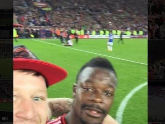 Ben Appleby with two-goal hero Lamine Kone.