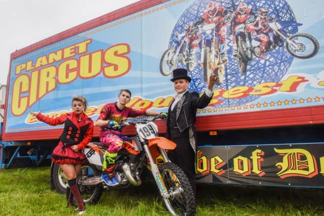 Planet Circus is coming to Sunderland. From left, Andrea Delbosq, Peter Pavlov and Ring Master Paul Martinez