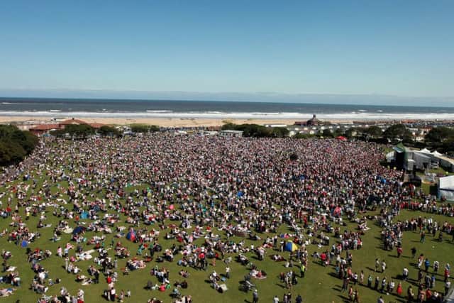 An aerial shot of the crowd at a previous South Tyneside Festival summer concert.