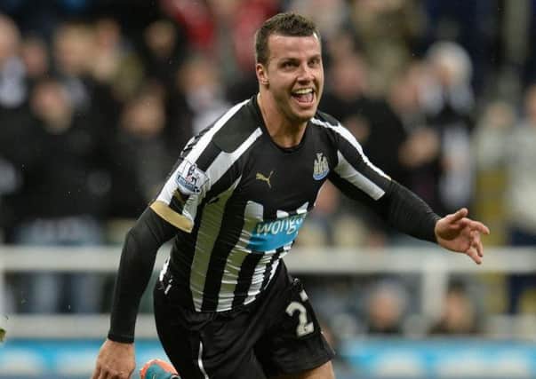 Steven Taylor celebrates scoring his last goal for Newcastle, against Burnley on New Year's Day, 2015