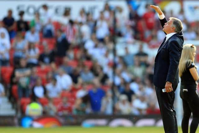 Sam Allardyce acknowledges the crowd before the Soccer Aid game at Old Trafford.