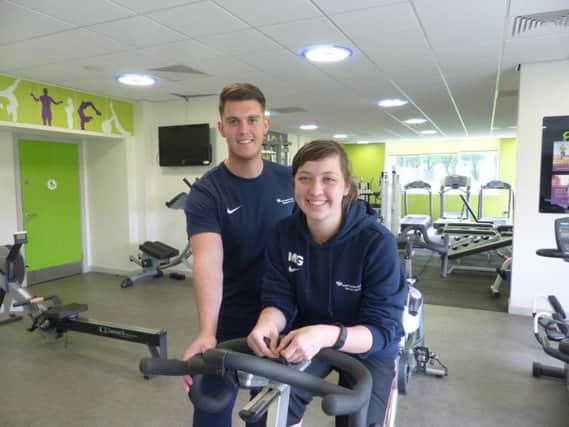 Megan Goodlad with Rob Grainey, South Tyneside College's Sport Maker.