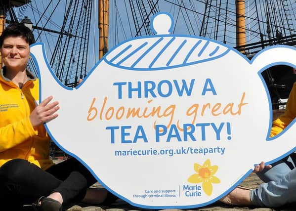 Lisa Wild (left) community Marie Curie fundraiser and Clare Richmond Marie Curie volunteer, launch the Tea Party. Photograph by FRANK REID
