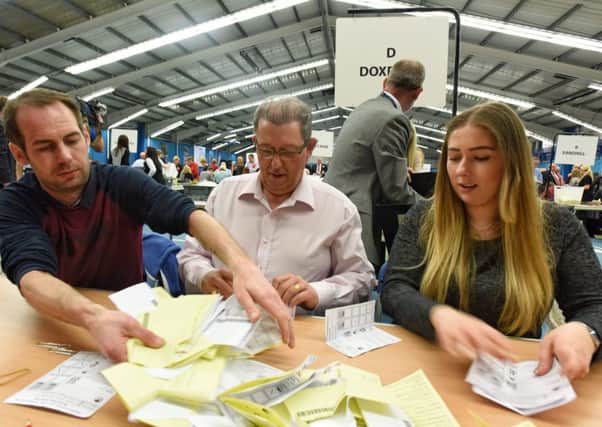 Counting at Silksworth during last month's local elections.