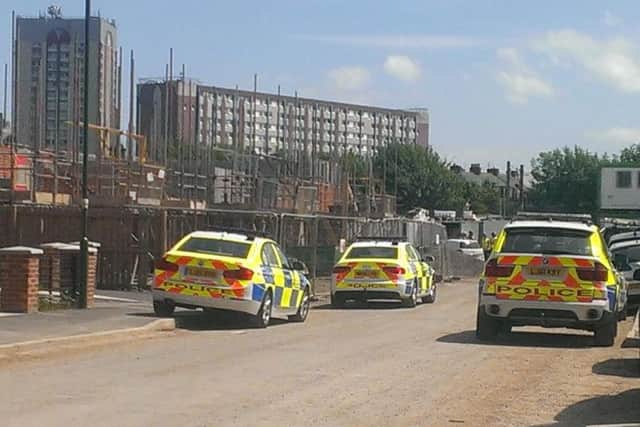 Police are at the scene of the accident off Station Road, Hebburn.