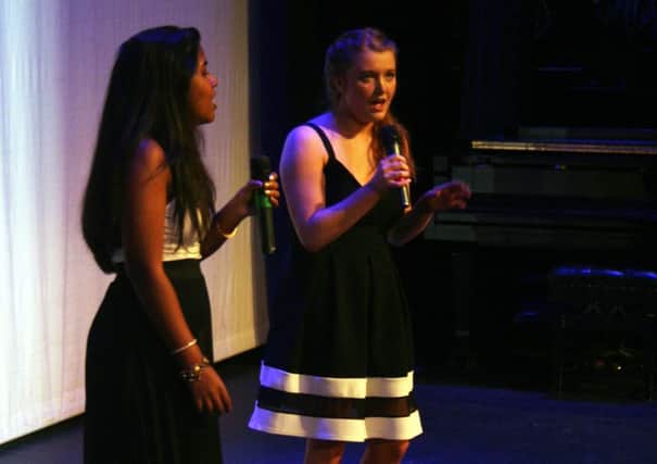 Jarrow School pupils Dilmi Mahesha, left, and Lucy Foggo.