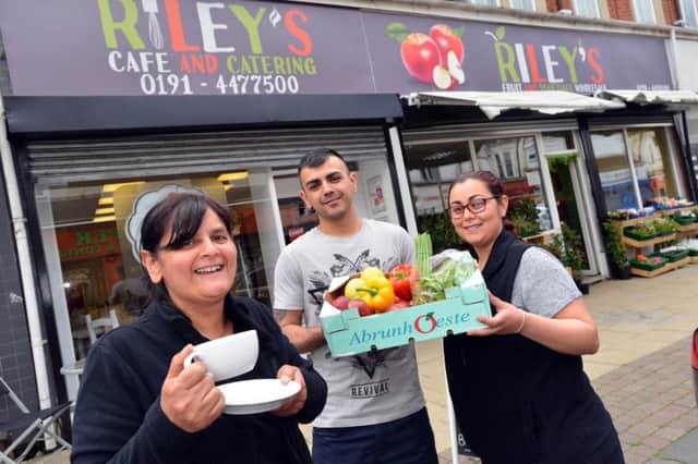 Riley's fruit and veg cafe.
From left Bonnita Riley, son Keith Riley and daughter Natalie Riley