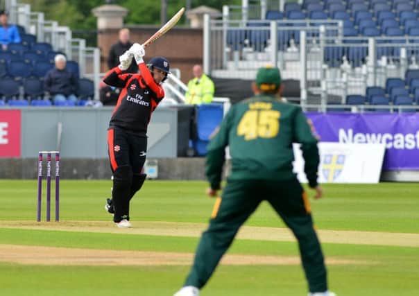 Mark Stoneman hits out against Nottinghamshire Outlaws in the NatWest T20 Blast earlier this season