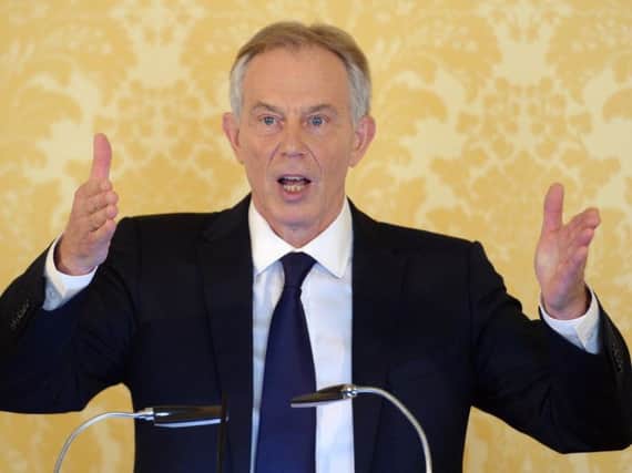 Tony Blair responds to the Chilcot Report in London yesterday. Picture: Press Association.