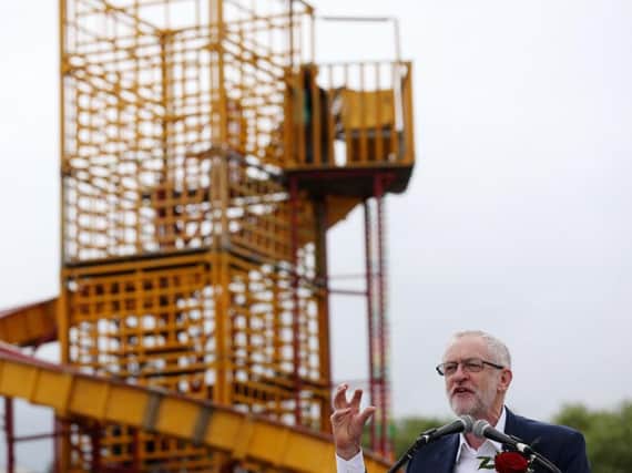 Jeremy Corbyn speaks to the crowds at Durham Miners' Gala. Picture: Press Association.