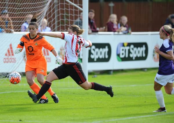 Abby Homes goes close for Sunderland Ladies v Doncaster Rovers Belles
