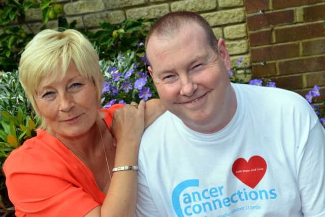 Sky dive funds raised for Cancer Connections.
Cancer Connections Deborah Roberts and Lee Hall