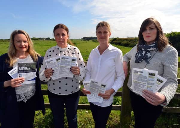 Residents campaigning to Keep Boldon Green. 
From left, Roz Hughes, Clare Newton, Jillian Duncan and Jayne Macie.