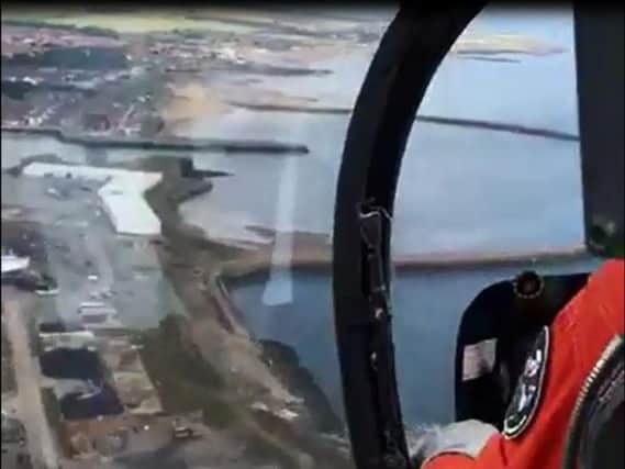Sunderland's piers viewed from the Bronco.