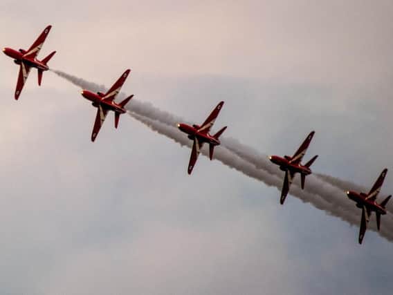 Anthony Pickering sent us this picture of the Red Arrows in action.