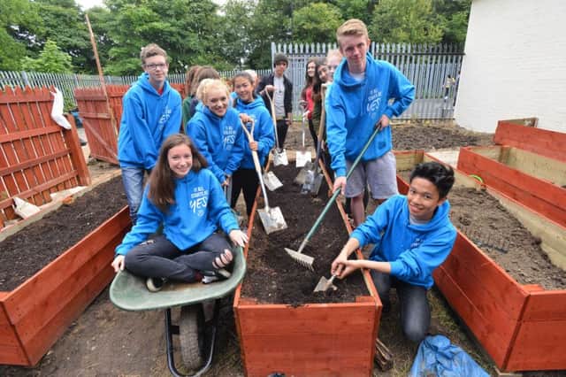 NCS Headliners worked on the garden at Low Simonside CA as part of a community project.