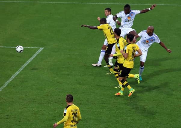 Lamine Kone heads Sunderland level against Dortmund