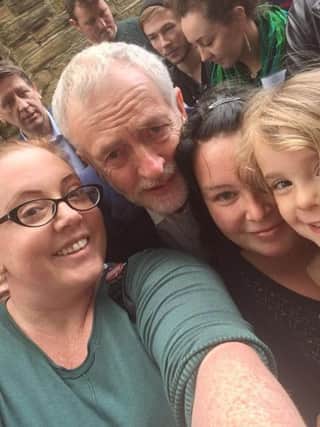 Jeremy Corbyn supporters Chelsie Boyack and Emma Cairns meet the Labour leader at a recent rally held in Sunderland