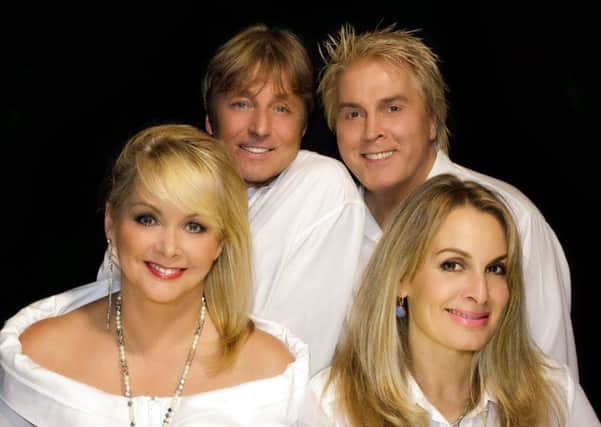 Cheryl, Mike, Jay, who perform as Formerly of Bucks Fizz, with Bobby McVay. 
Pic: Timothy Cooke.