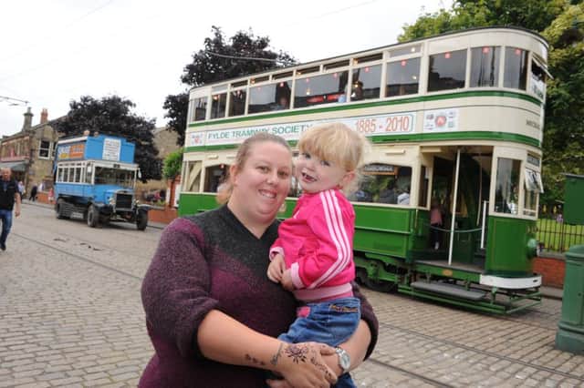 Three year old Sophie Maxwell with mum Kerryanne enjoying a birthday outing to Beamish Museum.