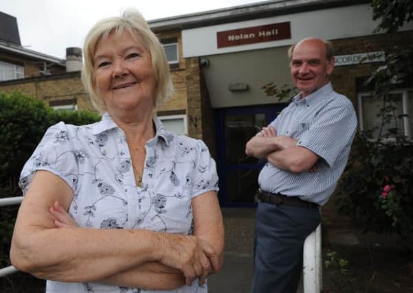 Nolan Hall residents Grace Physick and Ken Darling.