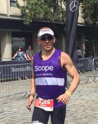 Paul Given, pitcured during his Ironman UK run.