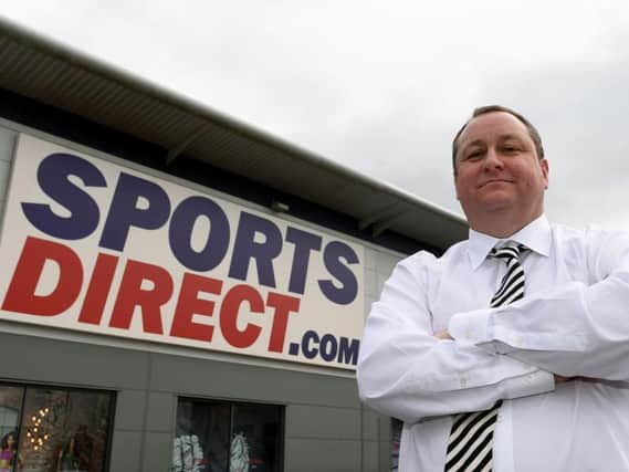 Sports Direct founder Mike Ashley outside the Sports Direct headquarters in Shirebrook, Derbyshire. Pic: PA.