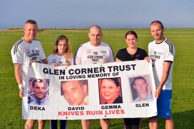 In memory of Glen Corner Trust  Great North Run.
From left Mark Wood, Katie Wood, James Cole, Shona Corner and Lee Corner