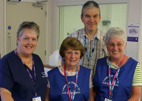 League of Friends volunteer Elsie Grant and chairman Maureen Young with Sister Lilian Malcolm and associate specialist paediatrician Dr Rob Bolton.