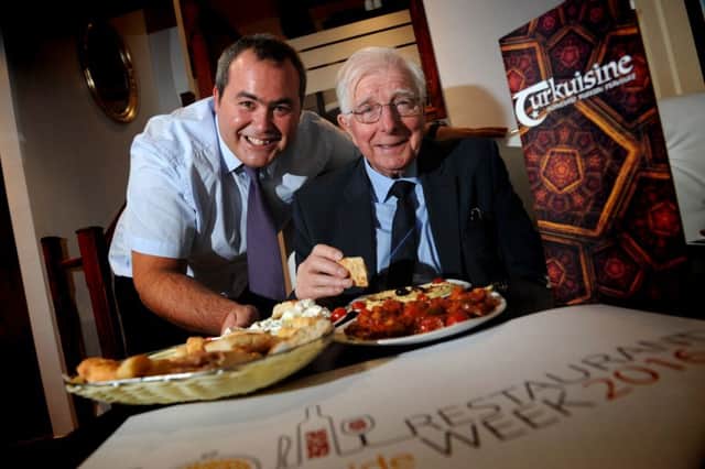 Coun Alan Kerr with Turkuisine owner Aytug Onur, who is supporting South Tyneside Restaurant Week 2016.