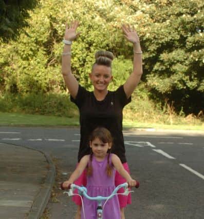 Tanya Luke is taking part in Sunday's Great North Run in aid of the South Tyneside District Hospital's Premature baby unit, to thank them for saving her goddaughter Abigail Trotter's life.