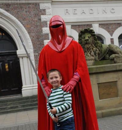 Youngster Darren Reed with Matthew West at Scifair held at South Shields Museum and Art Gallery.