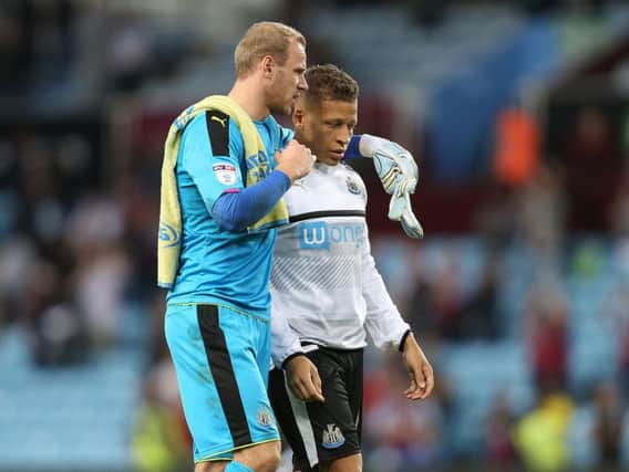 Matz Sels and Dwight Gayle