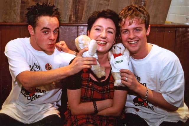 Anthony McPartlin and Declan Donnelly with Nicola Gray, from South Shields.