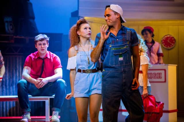 Joanna Sawyer as Rusty and Gareth Gates as Willard in Footloose.