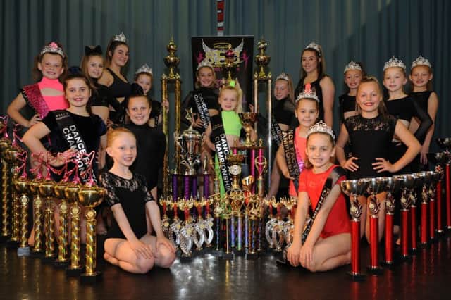 Dancers from the Sarah Howe Cookson School of Dance at Perth Green CA with their trophy haul from a recent competition in Wales.