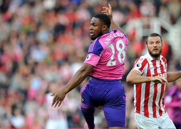 Victor Anichebe in action at Stoke CIty. Picture by FRANK REID