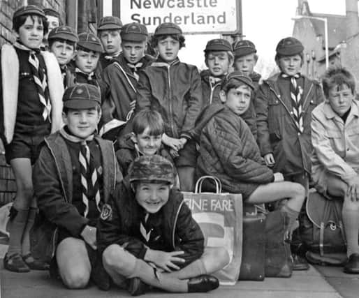 Members of the 22nd South Shields Cub Scouts who left Brownsea Hall for the Whit camp held at Moorhouse, County Durham.