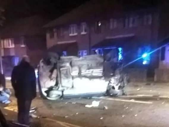 The scene of the crash in Jarrow: Picture by Carl Morland.