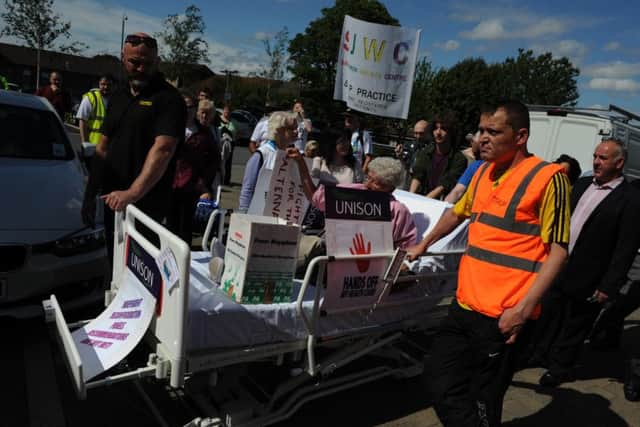 One of the Save Jarrow Walk In Centre demonstrations