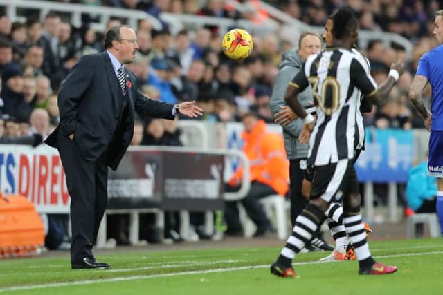 Newcastle United manager Rafa Benitez on the touchline against Cardiff