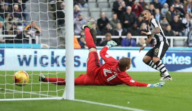 Yoan Gouffran scores Newcastle's second goal