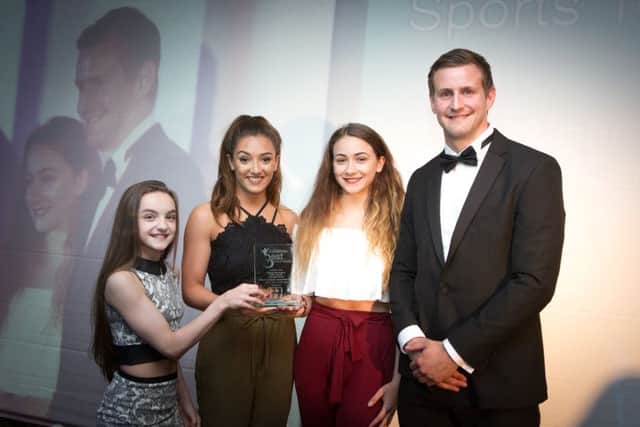 Kristie, Sofie and Gabriel collect the Sports Team of the Year award at the Shields Gazette's Best of South Tyneside Awards earlier this year. Picture: DAVID WOOD